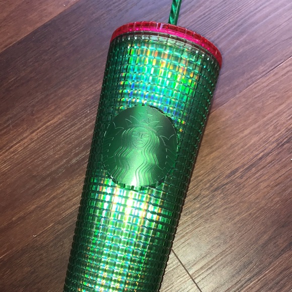 Starbucks Spring 2023 Watermelon Grid Green Pink Lid 24oz Cold Cup Tumbler NWT - Picture 2 of 6